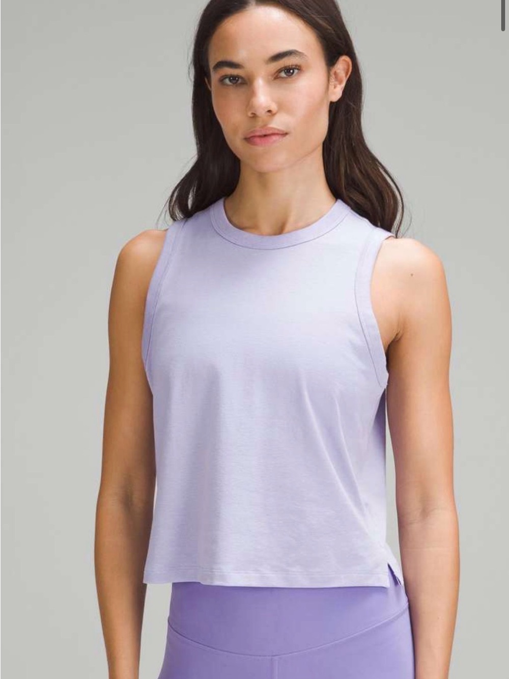 Lululemon Classic-Fit Cotton-Blend Tank Top Lilac Smoke Size 4